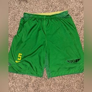 Green University of Oregon football issued shorts